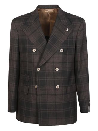 Gabriele Pasini plaid double-breasted jacket - Brown