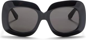 Valentino 70s-ge&iuml;nspireerde Oversized Vierkante Zonnebril - Dames - Zonnebrillen - Zwart - ONE Size - Accessoires