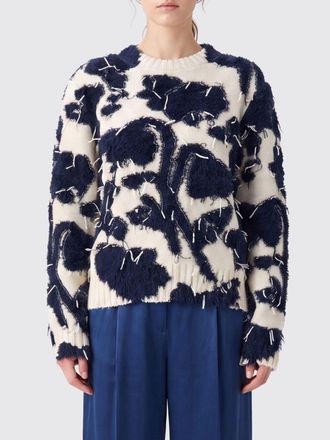 Erdem Relaxed Fit Crewneck Jumper in Pure Wool with Floral Print