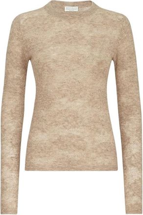 Brunello Cucinelli Silk, Alpaca And Wool Flower Lace Sweater