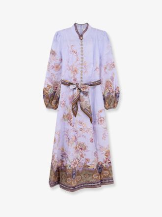 Zimmermann Vestito Luna Button in lino con cintura - ZIMMERMANN - gender_Woman