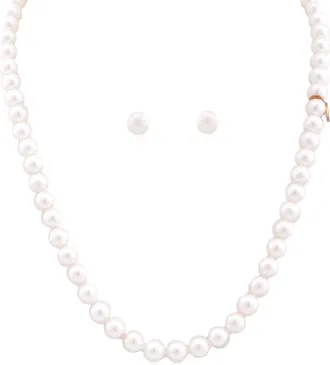 Mikimoto 18 Akoya Cultured Pearl Two-Piece Gift Set - 18K Yellow Gold