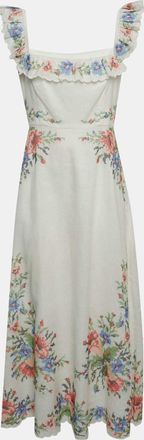Zimmermann White Linen Cross Stitch Off Shoulder Dress