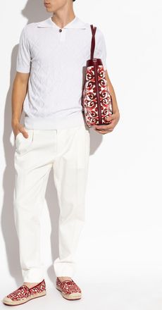 Dolce & Gabbana Pleated Trousers, Mens, Cream