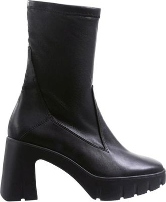 H&ouml;gl Zwarte Enkellaarsjes voor Dames - Dames - Laarzen met Hak - Zwart - 40 EU - Leer - Schoenen