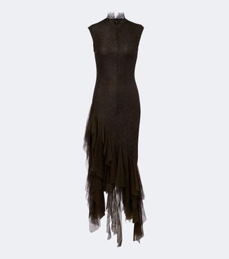 De La Vali Morwen tulle-trimmed lace cocktail dress