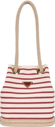 Prada Tassen, Dames, Veelkleurig, ONE Size, Katoen, Schoudertas met touw-effect