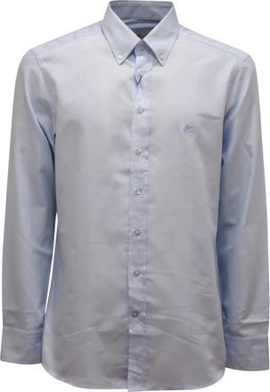 Etro Italiaanse Button-Down Shirt Model U241 - Heren - Zakelijke Overhemden - Blauw - M - Overhemden