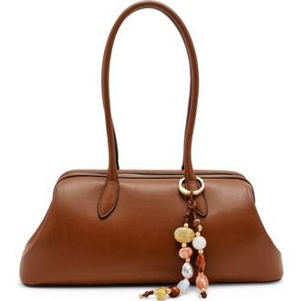 Cult Gaia Raia Leather Satchel in Saddle at Nordstrom