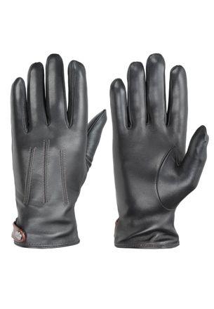 Pearlwood Lederhandschuhe PEARLWOOD TAYLOR, Herren, Gr. 8,5, schwarz, Lammleder, unifarben, Handschuhe Lederhandschuhe, gef&uuml;ttert, Ziern&auml;hte, seitlicher Lederri