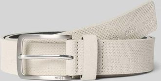 HUGO BOSS G&uuml;rtel aus echtem Veloursleder Modell VERED-SD-PERF_SZ35 in Offwhite, Gr&ouml;&szlig;e 100
