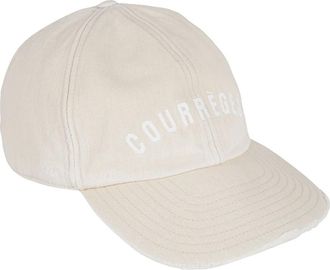 Courr&egrave;ges Baseballpet met Geborduurd Logo - Dames - Petten - Beige - M - Katoen - Accessoires
