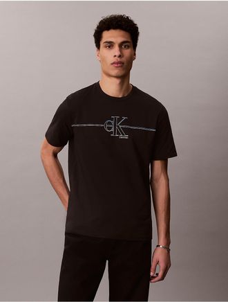 Calvin Klein Jeans Calvin Klein Mens Monogram Line Graphic Classic T-Shirt - Black - 2XL