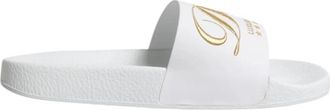 Dolce & Gabbana Witte Leren Slides Strand Sandalen - Heren - Sandalen - Wit - 39 EU - Leer - Schoenen