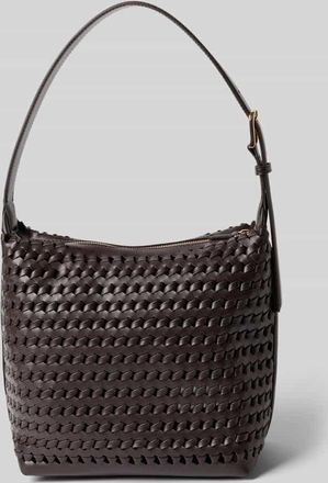 Mango Umh&auml;ngetasche mit Strukturmuster Modell TRAMA in Dunkelbraun, Gr&ouml;&szlig;e 1