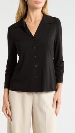 T Tahari Button-Up Shirt in Black at Nordstrom Rack, Size X-Small