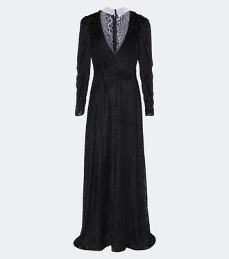 Fendi Floral d&eacute;vor&eacute; silk velvet gown