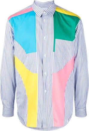 Comme Des Garçons Casual Shirts, male, Multicolor, S, Patchwork Stripe Cotton Shirt