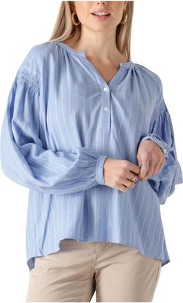 Mos Mosh Elegante Blauwe Blouse voor Stijlvolle Dames - Dames - Blouses - Blauw - S - Overhemden