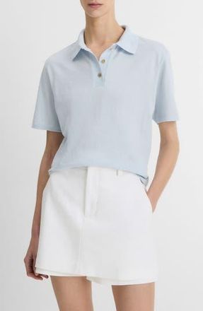 Vince Easy Cotton Polo in Sky Mist at Nordstrom Rack, Size Xx-Small