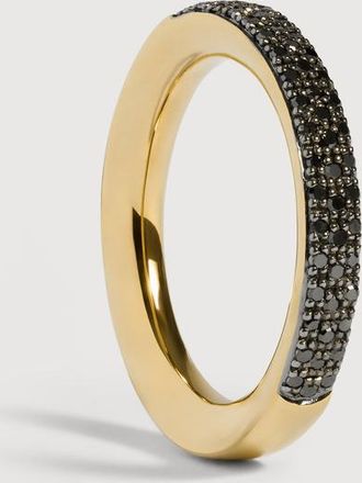 Monica Vinader Gold Fiji Full Diamond Pave Ring Black Diamond