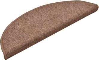 vidaXL Carpet Stair Treads 15 pcs Brown 56x17x3 cm Vidaxl