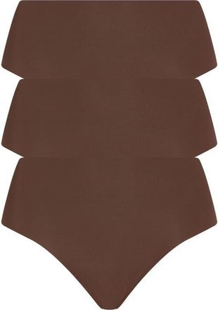 Commando Classic 3-Pack High Rise Thongs in Multi Brown at Nordstrom, Size Medium