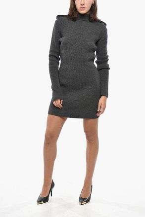 Alexander McQueen Minidress in Maglia con Collo Alto Alexander McQueen