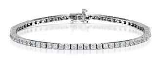 The Diamond Store 4ct Lab Diamond Tennis Bracelet Claw Set in 9K White Gold