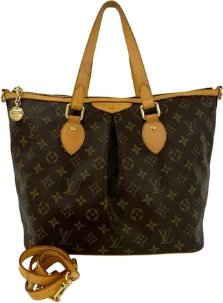 Louis Vuitton Brown Leather Pvc Shoulder Bag Tote Bag (Pre-Owned)