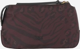 Pinko Womens Toiletry Bag With Animal Print Nylon Accessory