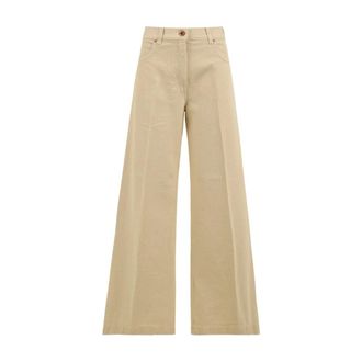 Aspesi Wide Trousers, female, Beige, Size: W28 Denim Wide-Leg Trousers