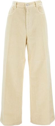 Cellar Door Ribbed Straight-Leg Trousers With Button Closure And Practical Pockets