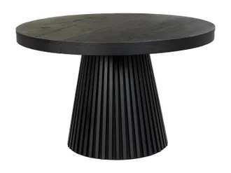 Vente-Unique Tavolo Da Pranzo Allungabile 4-6 Persone Impiallacciato In Rovere Nero - Carmiza