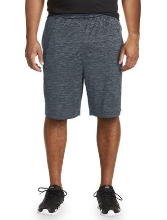 Reebok Performance Tech Heather Shorts in Black Heather at Nordstrom, Size 1X Big
