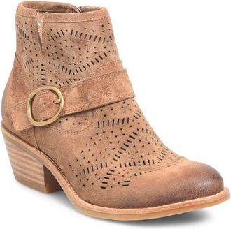 Söfft Adriana Block Heel Bootie in Havana Brown Suede at Nordstrom, Size 7.5