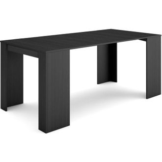 Skraut Home Skraut Home - Consolle allungabile, Tavolo consolle allungabile, 180, Per 8 persone, Tavolo da pranzo, Stile moderno, Nero