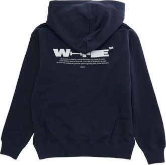 Off-white Boys Hoodie Blue Cotton For Kids Hoods & Sweatshirts