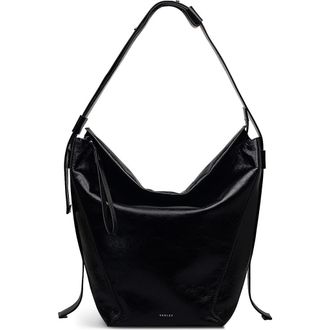 Radley London De Beauvoir - High Shine Large Ziptop Shoulder Bag in Black at Nordstrom