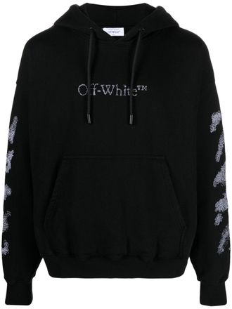 Off-white Felpa a righe con cappuccio - Nero