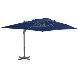 vidaXL Sombrilla Voladiza De Jard&iacute;n Poste De Aluminio Azul Azure 4x3 M Vidaxl