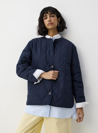 Icone Womens Topstitched waves lightweight puffer jacket