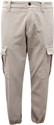 Eleventy Cargo Velvet Trousers - male - Eleventy - Slim-fit Trousers - Gray - W32 - Trousers