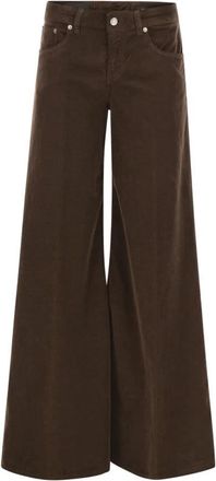 Dondup Marlen Wijde Broek - Dames - Loose Fit Jeans - Bruin - W28 - Katoen - Jeans
