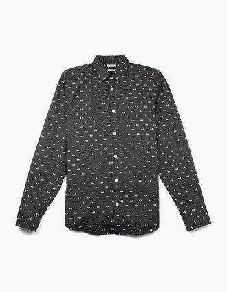 Kenzo Mens Kenzo Eye Print Long Sleeve Shirt Black - Size: 46