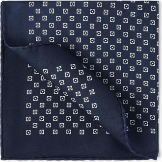 Brunello Cucinelli Silk pocket square in Navy Blue at Nordstrom