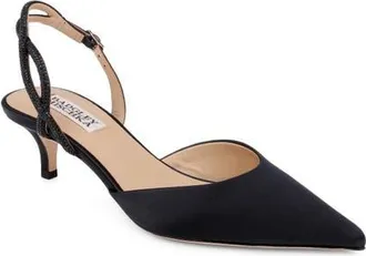 Badgley Mischka Yulianna dOrsay Pump in Black Satin at Nordstrom, Size 7.5