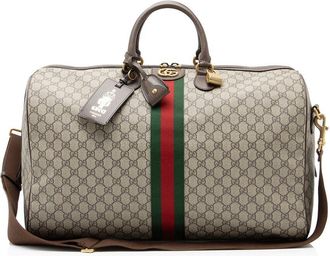 Gucci Beige Gg Supreme Canvas Savoy Large Duffle (Authentic Pre-Loved)