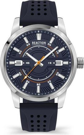 Kenneth Cole Reaction Analong Silicone Strap Watch, 43mm in Blue at Nordstrom Rack