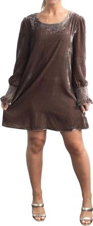 Dear John Denim Susan Smocked Cuff Dress In Brown